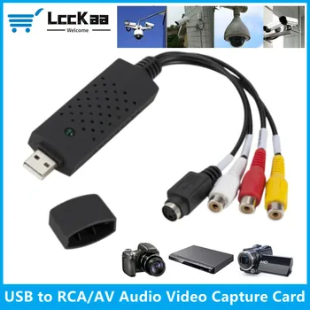 LccKaa USB-Audio-Video Capture Card Adapter, USB kaabel USB 2.0 RCA Video Capture Converter For TV DVD VHS Pildista Seade