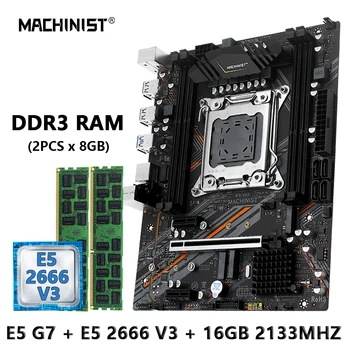 Masinist E5 G7 B85 LGA-2011-3 Emaplaadi Kit Komplekt XEON E5 2666 V3 CPU Protsessor + 16GB DDR3(2 x 8 gb) 1333MHz RAM-Mälu