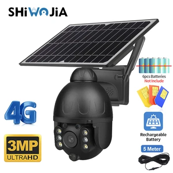 SHIWOJIA Väljas Päikese Kaamera 4G SIM GSM Traadita Turvalisuse Must Äravõetav Päikese Cam Aku CCTV Video Valve Telefon