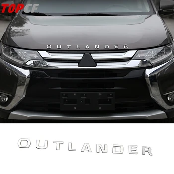 TOPCF Jaoks Mitsubishi Outlander Autode Kroom Kroom Styling 3D Tähed Kapuuts Embleem, Ees Kiri Logo Kleepsud Pääsme Tarvikud