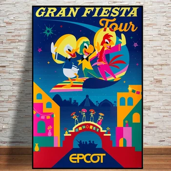 Walt Disney Gran Fiesta Tour Plakati Printimine Lapsed Magamistuba Disneyland Epcot World Showcase Lõuendile Maali Seina Art Home Decor