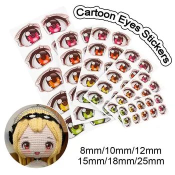 crystal Kleebised 8mm/10mm/12mm/15mm/18mm/25mm Nägu Orel Paster Cartoon Silmad Kleebised Anime Figuriin Doll Eye Kiibid Raamat